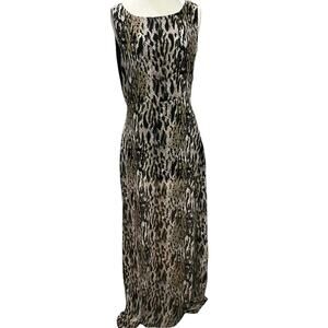For Love & Lemons Y2K Maxi Dress M Black Pink Leopard Sleeveless Boho Mob Wife